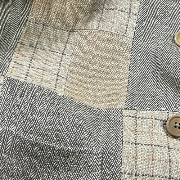 FACONNABLE 100% Linen Patchwork Blazer - Picture 3 of 5